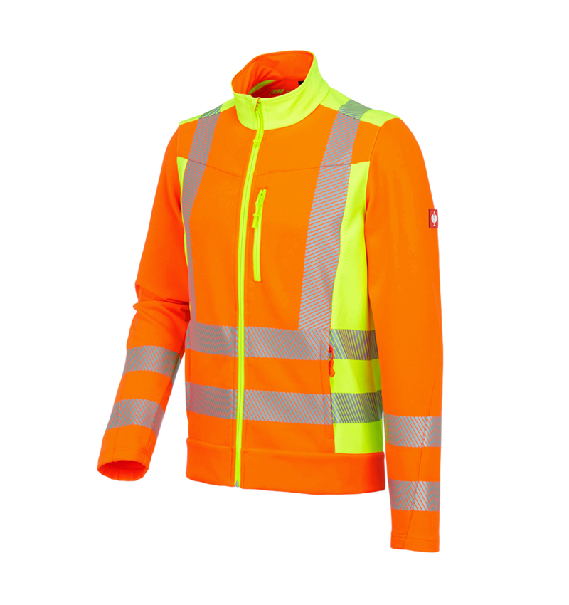 Work Jackets: High-vis softshell jacket softl. e.s.motion 2020 + high-vis orange/high-vis yellow 2