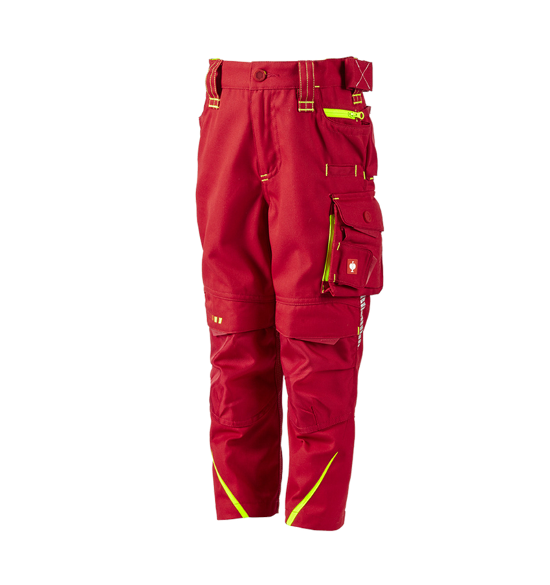 Trousers: Trousers e.s.motion 2020, children's + fiery red/high-vis yellow 2