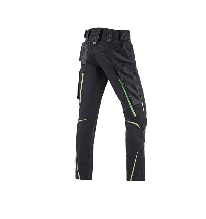 Work Trousers: Trousers e.s.motion 2020 + black/seagreen 10