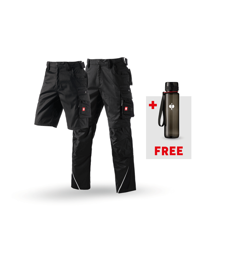 Clothing: SET: Trousers + Shorts e.s.motion + black