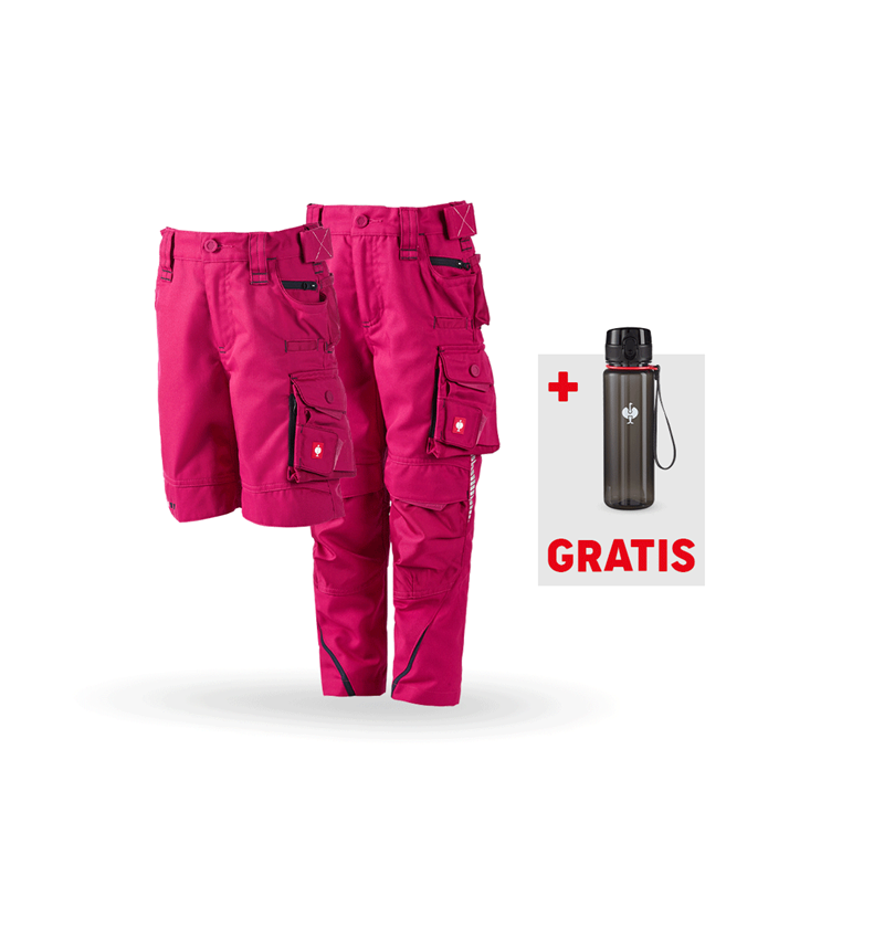 Bekleidung: SET: Bundhose + Short e.s.motion 2020, Kinder + beere/dunkelblau