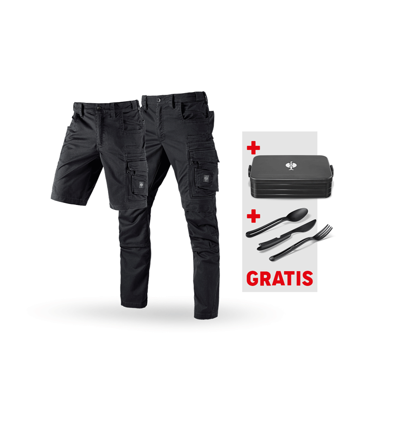 Bekleidung: SET: Bundhose + Short e.s.motion ten + oxidschwarz