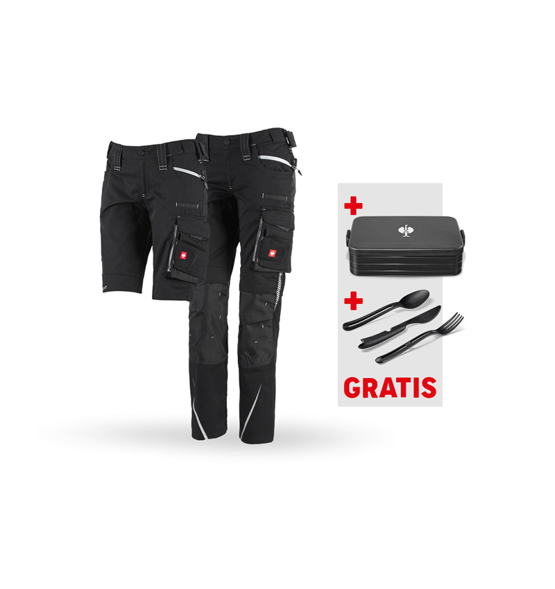 Bekleidung: SET: Damenhose + Short e.s.motion 2020 + schwarz/platin