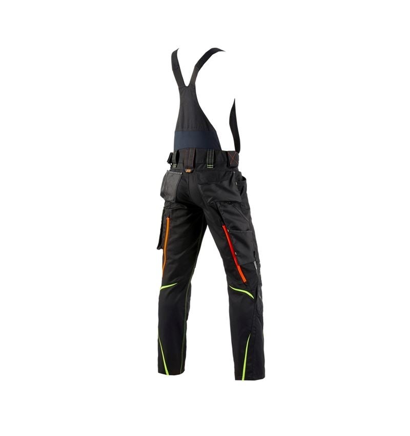 Work Trousers: Bib & brace e.s.motion 2020 + black/high-vis yellow/high-vis orange 3