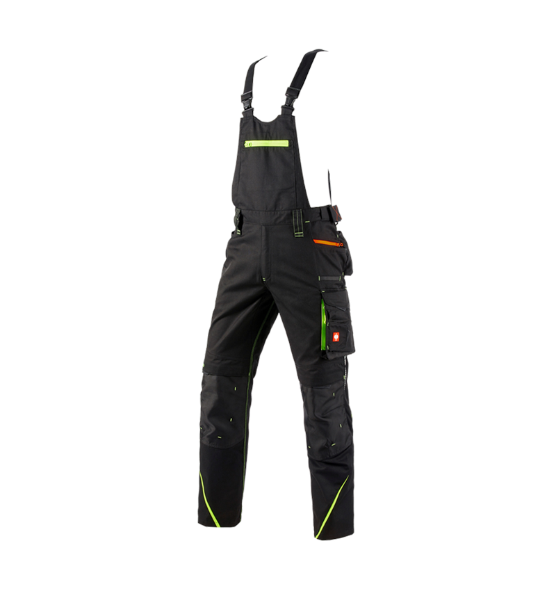 Work Trousers: Bib & brace e.s.motion 2020 + black/high-vis yellow/high-vis orange 2