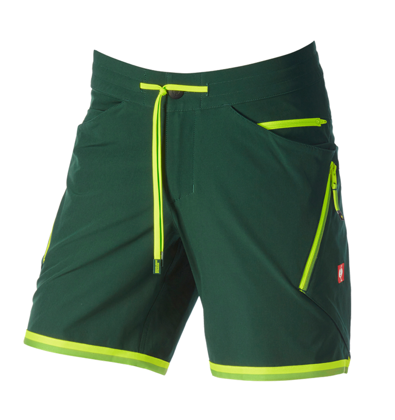 Pantalons de travail: Short e.s.ambition + vert/jaune fluo 6