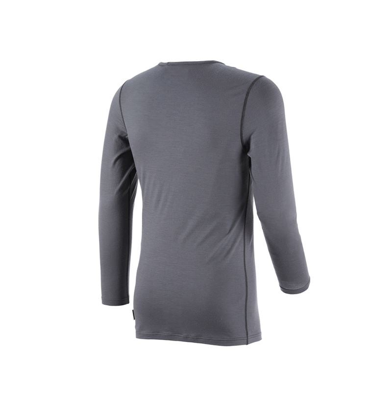 Unterwäsche | Thermokleidung: e.s. Longsleeve Merino, Herren + zement/graphit 2