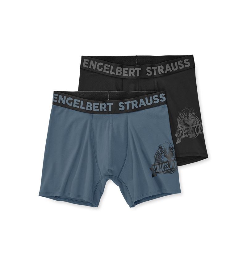 Underwear | Functional Underwear: Long-leg pants e.s.iconic, pack of 2 + oxidblue+black