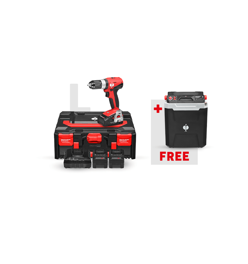 Electrical tools: 18.0 V cordl.hammer drill screwdr.L +hot/Cool box