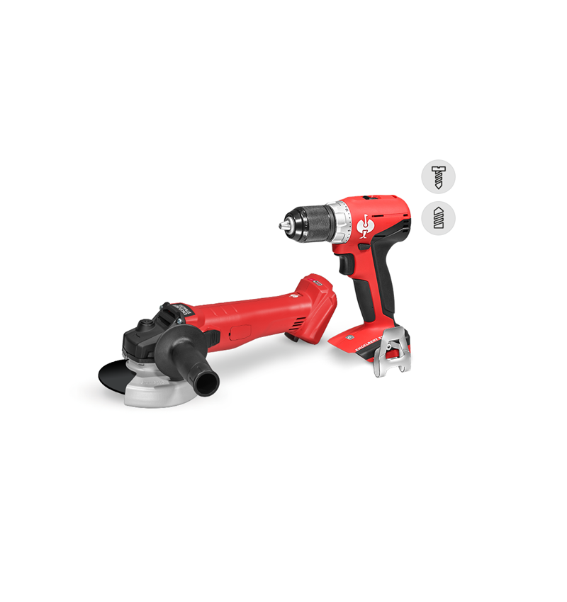 Electrical tools: 18 V cordless angle grinder + drill screwdriver S