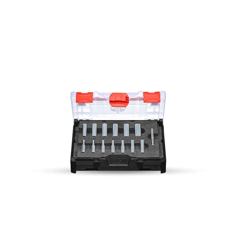 STRAUSSbox System: Socket wrench set 1/4 long in STRAUSSbox mini
