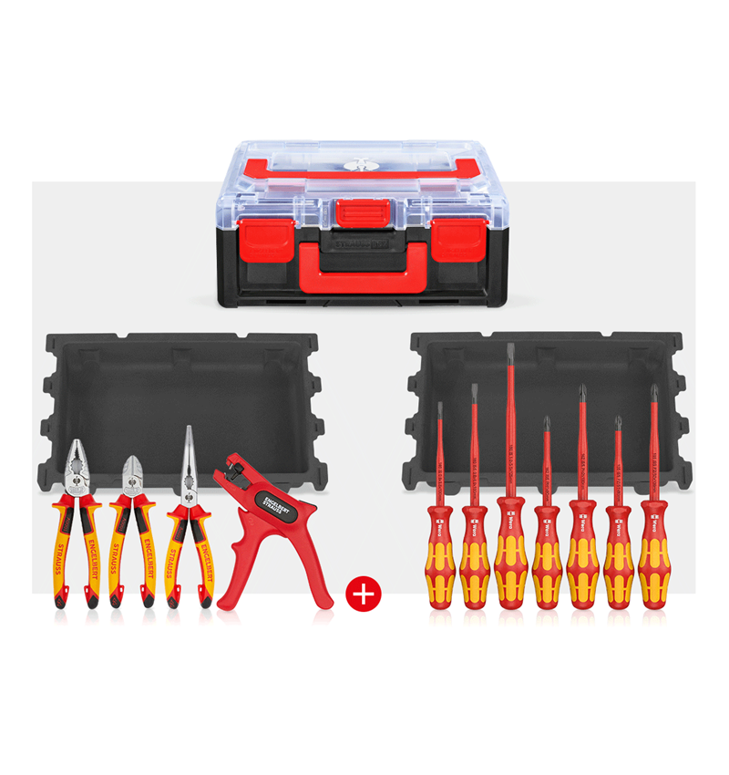 Outils: Kit STRAUSSbox VDE Wera iSS160/7 + pinces