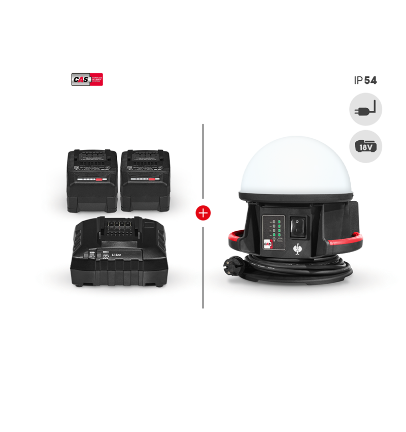 Tools: 18.0 V battery ball Light Hybrid Combi Set II