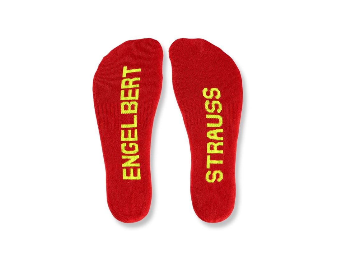 Socks: e.s. Allround socks Classic light/mid,pack of 3 + fiery red/high-vis yellow
