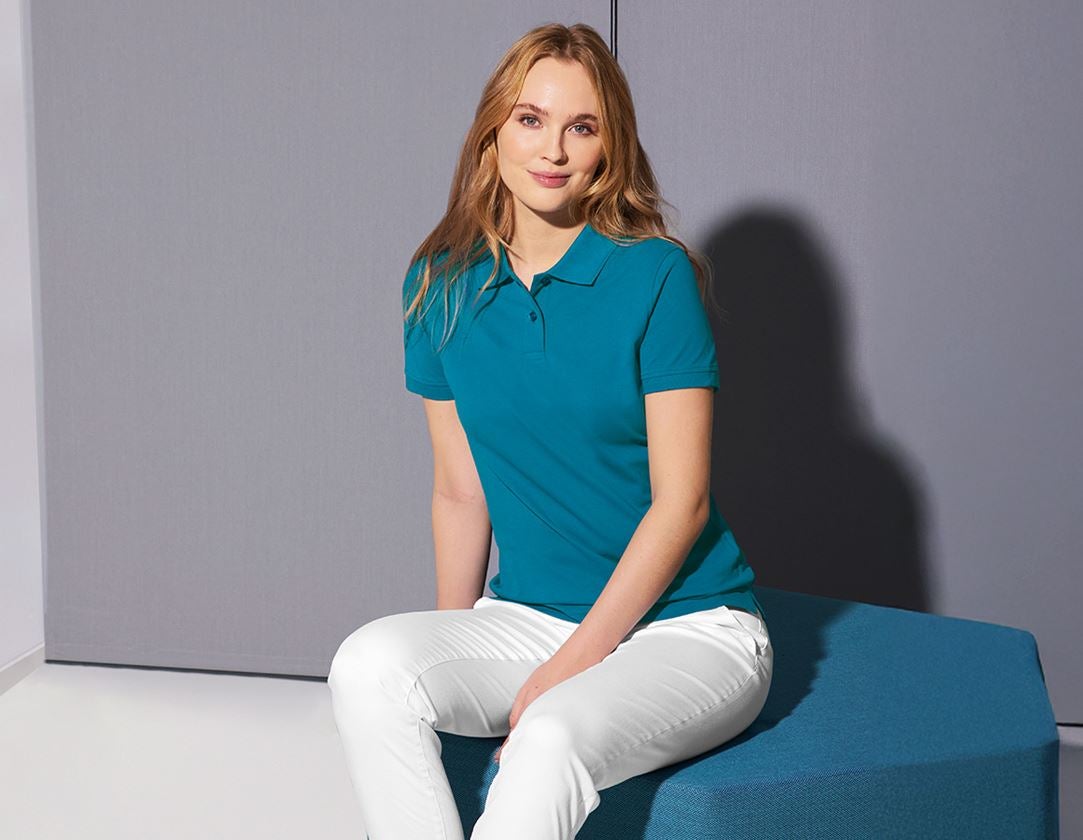 Shirts, Pullover & more: e.s. Polo shirt cotton, ladies' + petrol 1