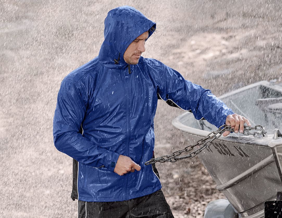 Work Jackets: Rain jacket flexactive + royal/black