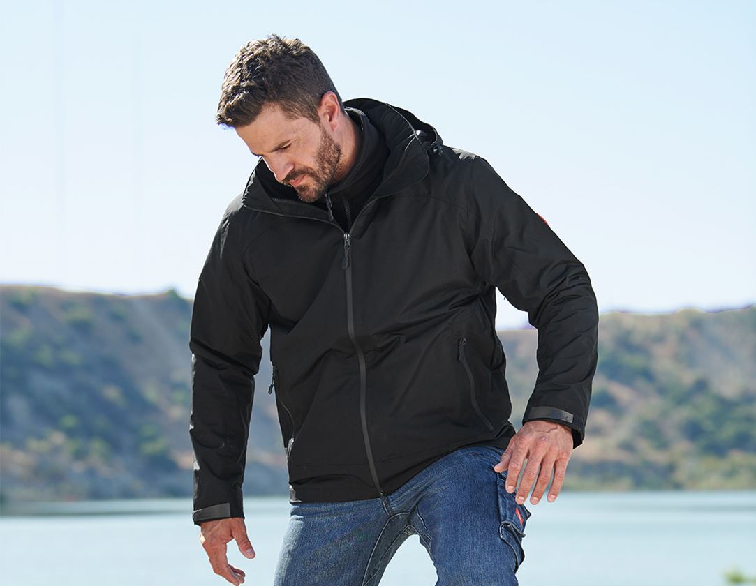 Jacken: e.s. 3 in 1 Funktionsjacke, Herren + schwarz
