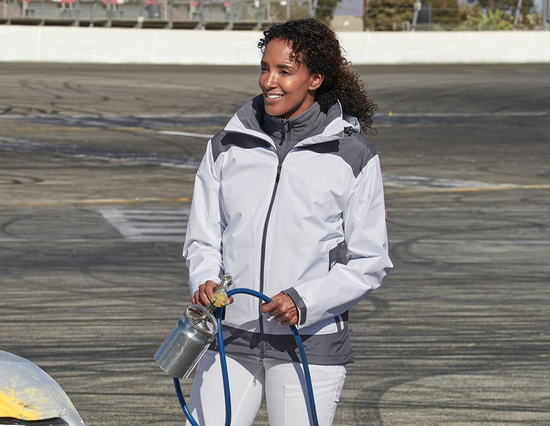Vestes de travail: e.s. Veste de fonction 3 en 1 pour femmes + blanc/gris
