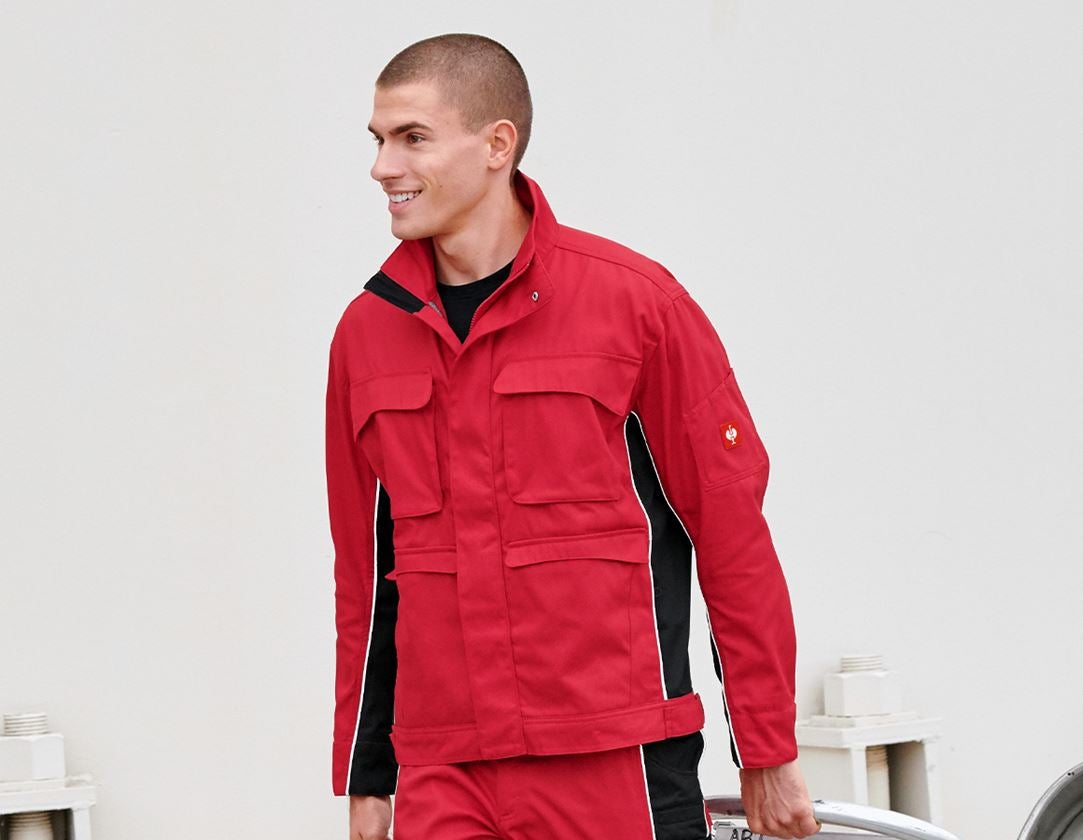Jacken: Berufsjacke e.s.active + rot/schwarz