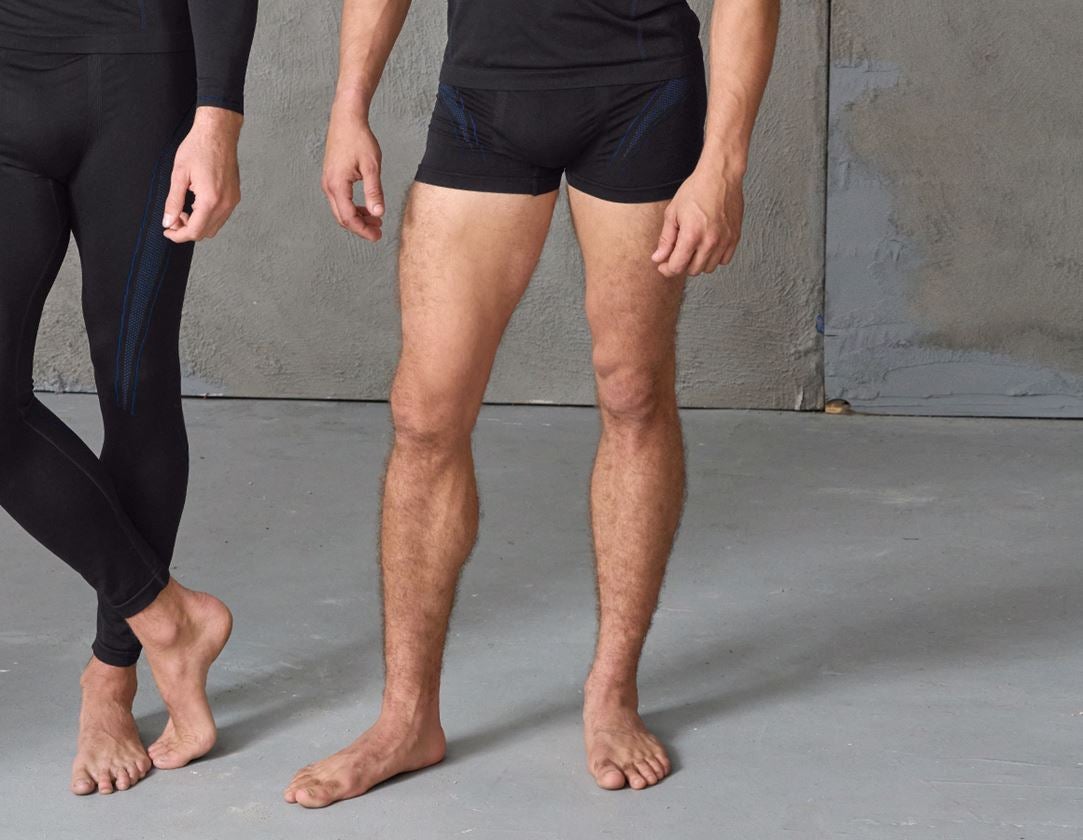 Unterwäsche | Thermokleidung: e.s. Funktions-Pant seamless - warm + schwarz/enzianblau
