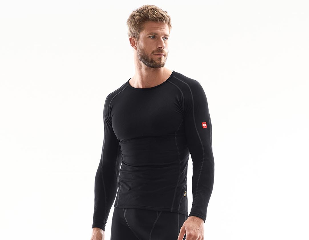 Unterwäsche | Thermokleidung: e.s. Funktions-Longsleeve clima-pro, warm, Herren + schwarz