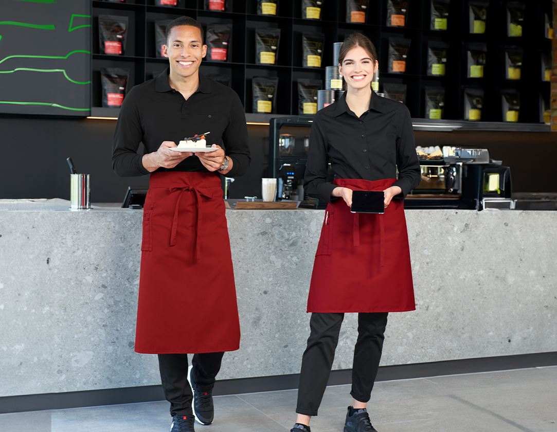 Aprons: Mid-Length Apron + red/black 1