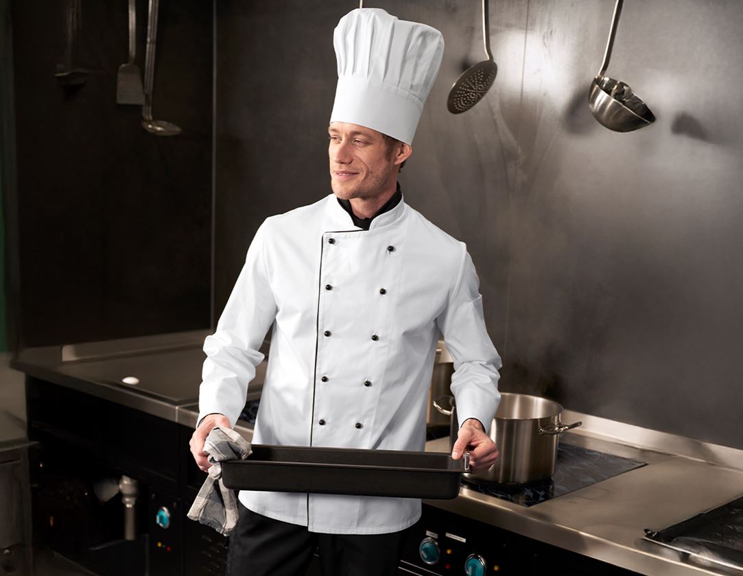 Topics: Unisex Chefs Jacket Image + white/black