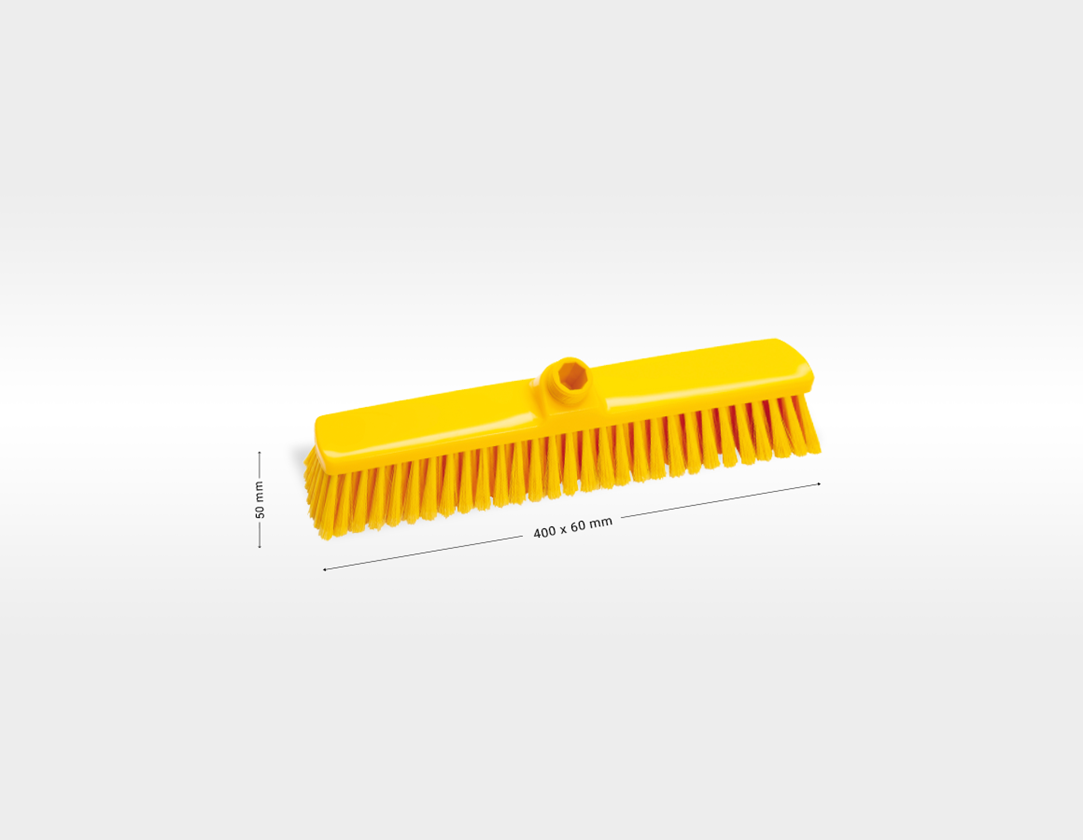 Balais | Brosses | Brosses à récurer: Balai de salle, étroit + jaune