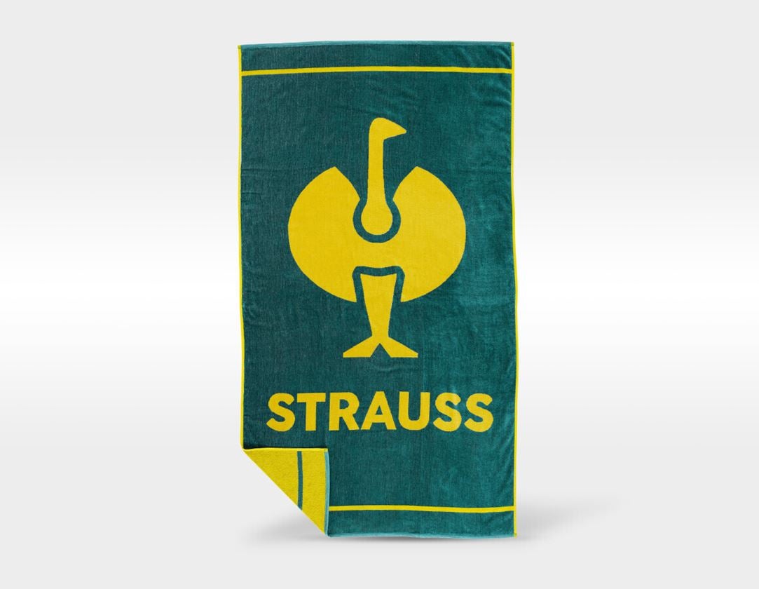 Accessoires: e.s. Serviette de sauna et de plage + vert émeraude/jaune chrome