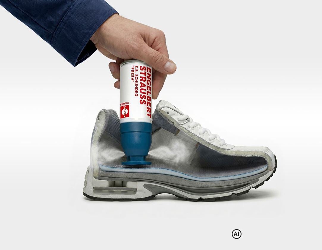 AI-generated / modified - Shoe Care Products: e.s. Shoe deodorant fresh