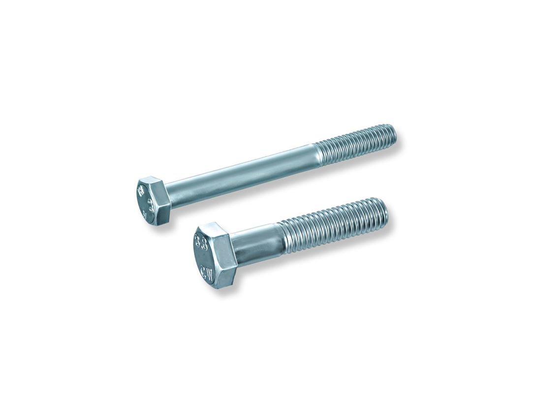 Screws: DIN 931 Hexagonal screws 8.8 zinc-plated