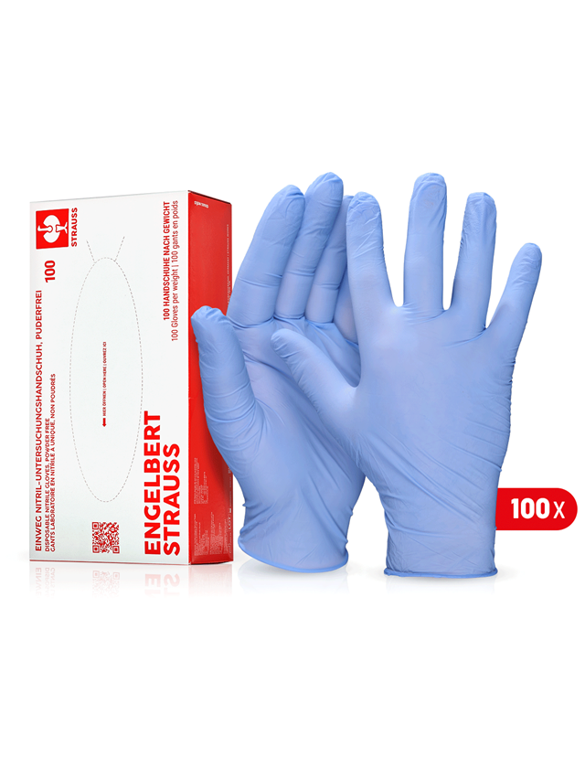 Disposable Gloves: Disposable nitrile gloves, powder-free + blue