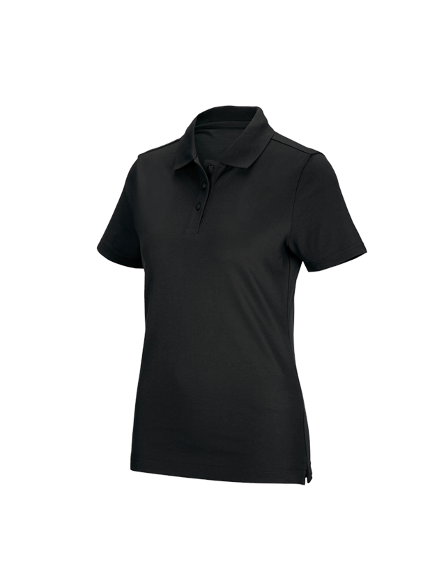 Hauts: e.s. Fonctionnel polo poly cotton, femmes + noir