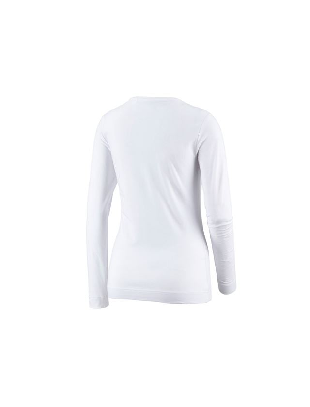 Shirts & Co.: e.s. Longsleeve cotton stretch, Damen + weiß 4