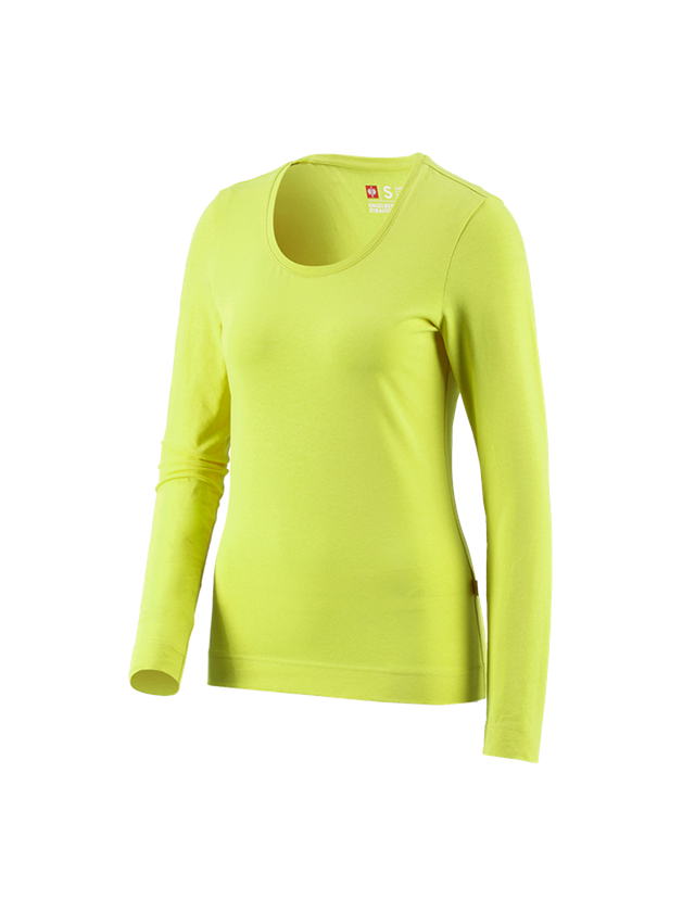 Shirts, Pullover & more: e.s. Longsleeve cotton stretch, ladies' + maygreen