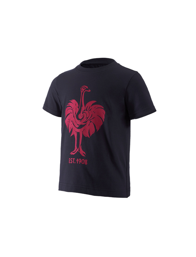 Hauts: e.s. T-Shirt 1908, enfants + bleu foncé/magenta