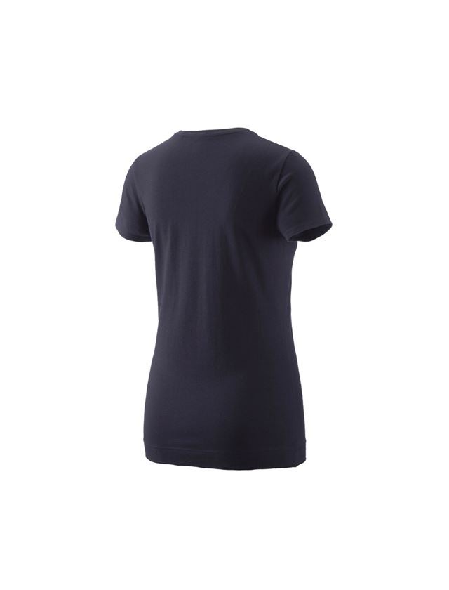 Shirts & Co.: e.s. T-Shirt 1908, Damen + dunkelblau/beere 2