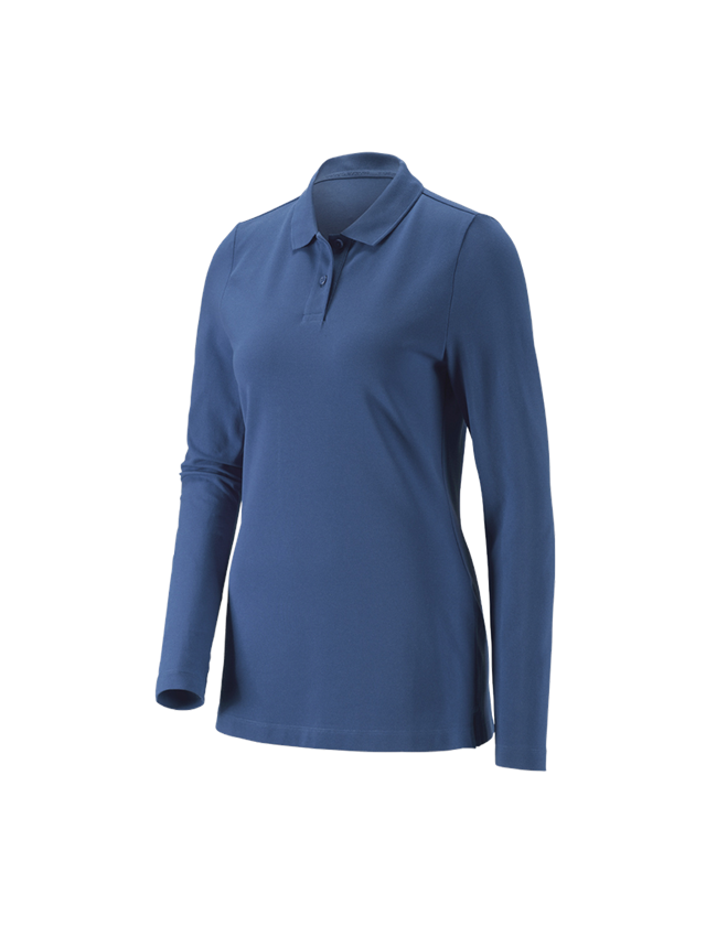 Thèmes: e.s. Pique-Polo longsleeve cotton stretch,femmes + cobalt 3