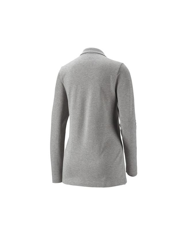Thèmes: e.s. Pique-Polo longsleeve cotton stretch,femmes + gris mélange 1