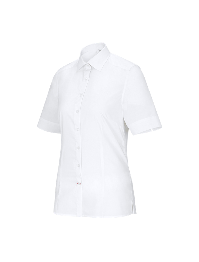 Shirts & Co.: Business Bluse e.s.comfort, kurzarm + weiß 2