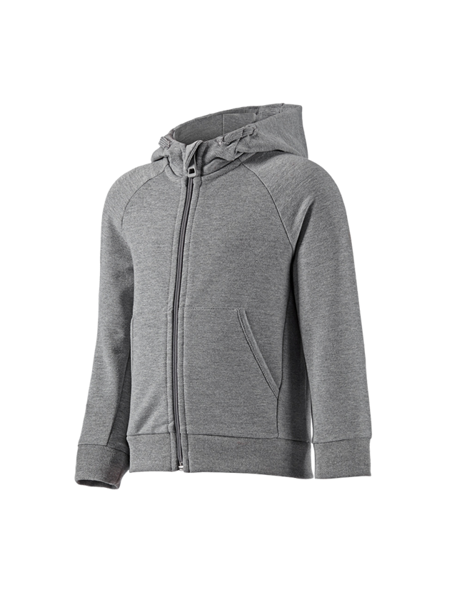 Hauts: e.s. Veste à capuche en coton stretch, enfants + gris mélange 2