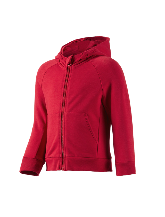 Hauts: e.s. Veste à capuche en coton stretch, enfants + rouge vif 4