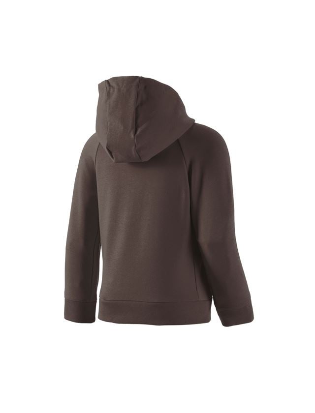 Hauts: e.s. Veste à capuche en coton stretch, enfants + marron 3