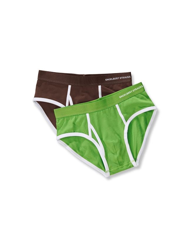 Underwear | Functional Underwear: e.s. Cotton stretch briefs colour, pack of 2 + chestnut+seagreen