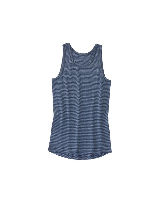 Unterwäsche | Thermokleidung: e.s. Unterhemd Feinripp classic + dunkelblau gestreift