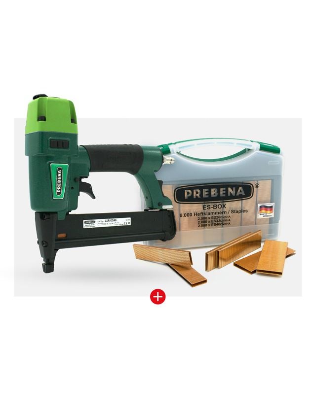 Compressed air tool | accessories: Druckluftnagler 2XR-ES40 + Heftklammern Sortiment