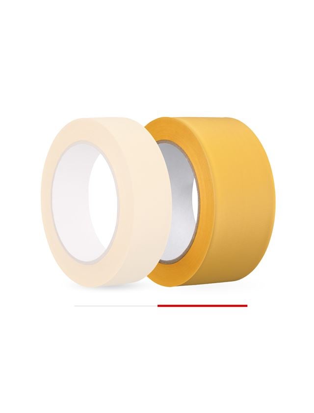 Plastic bands | crepe bands: Plastic adhesive tape, yellow and white + yellow