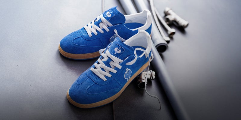 O1 Chaussures de travail e.s. Brockton low, bleu gentiane/blanc
