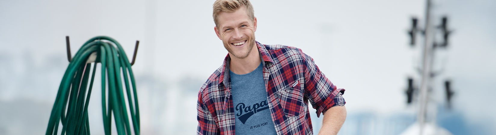 e.s. T-shirt cotton stretch, hommes – Papa le plus fort