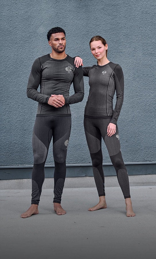 Man and woman wearing functional underwear by Strauss